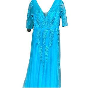 GOWN prom party wedding dress Hand crafted gown-GORGEOUS!!! NEVER WORN